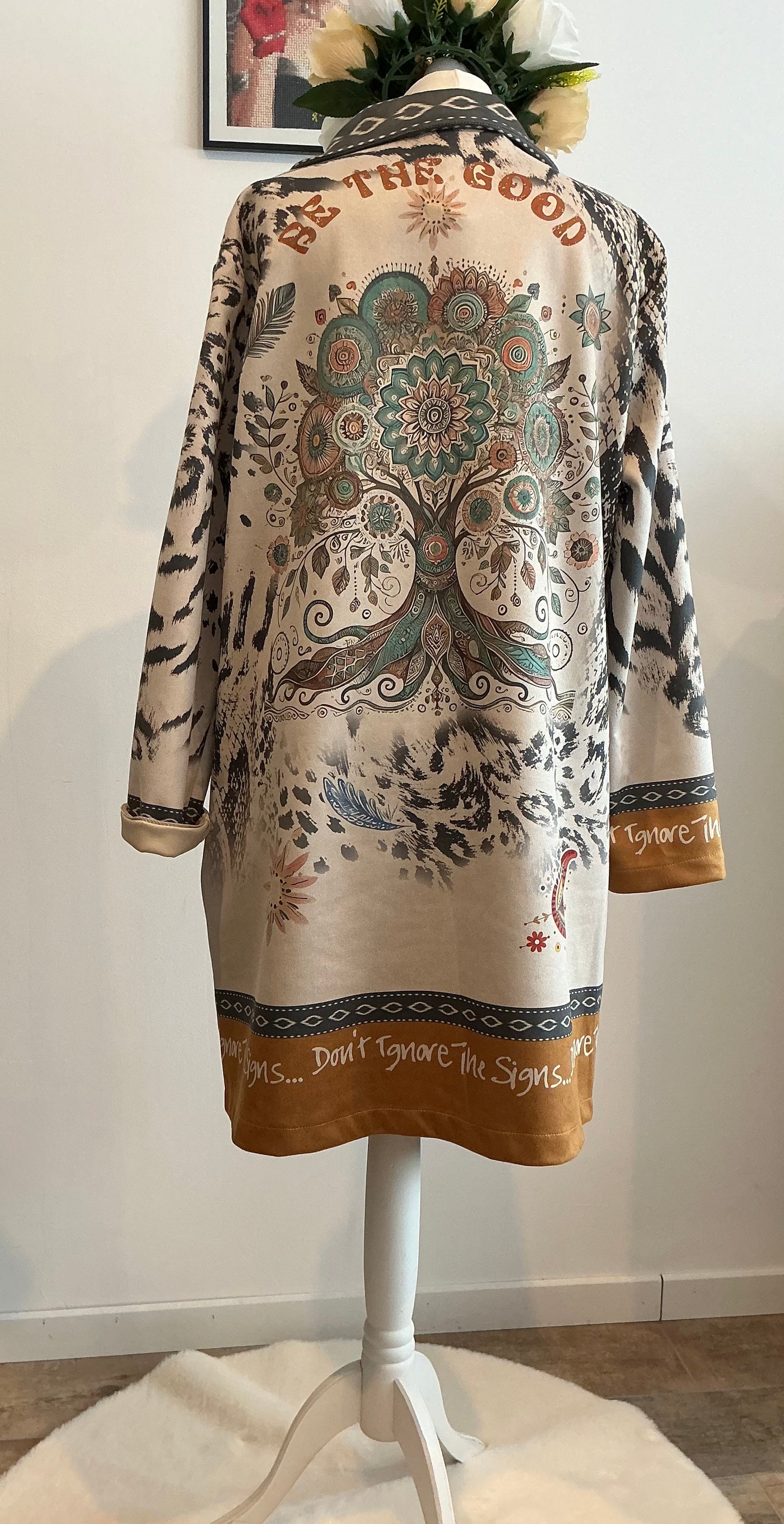 Manteau Léger Imprimé Arbre - Élégance Italienne taille unique