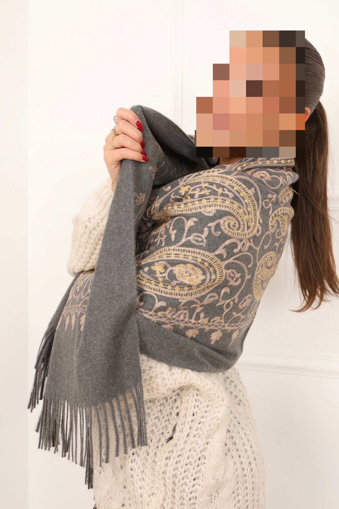 Écharpe, dessin cachemire