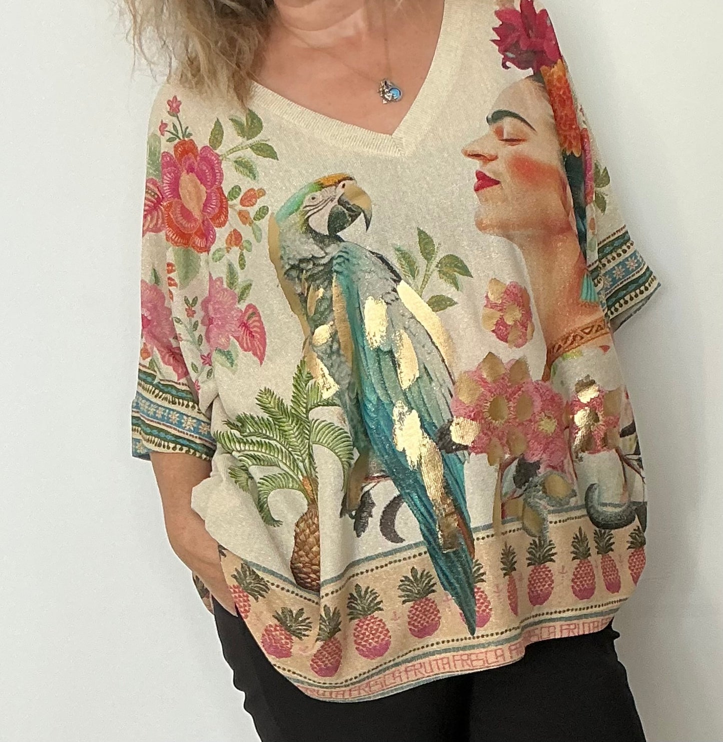 Tunique Imprimée motif Frida Kahlo taille unique