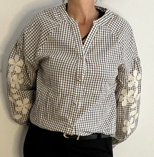 Chemisier/ tunique bordée manches  S/M