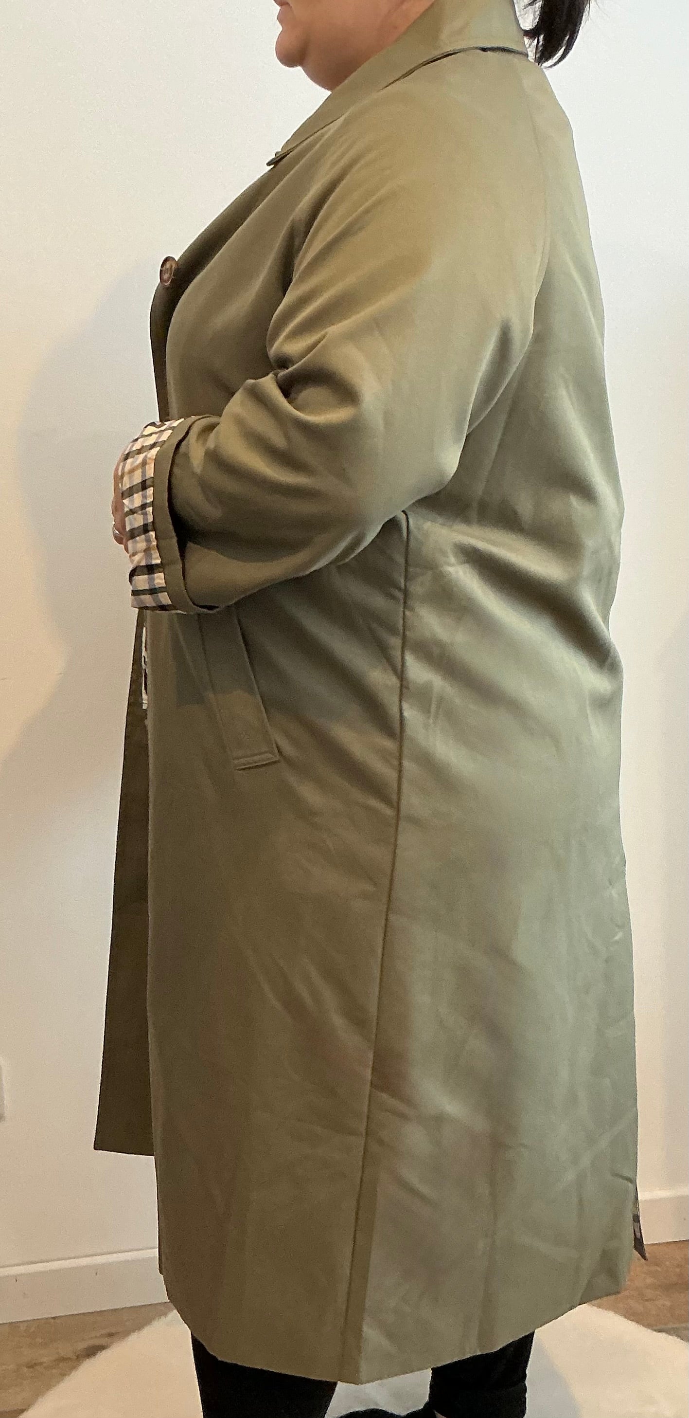 Trench Élégant Doublure Carreaux - Taille Unique
