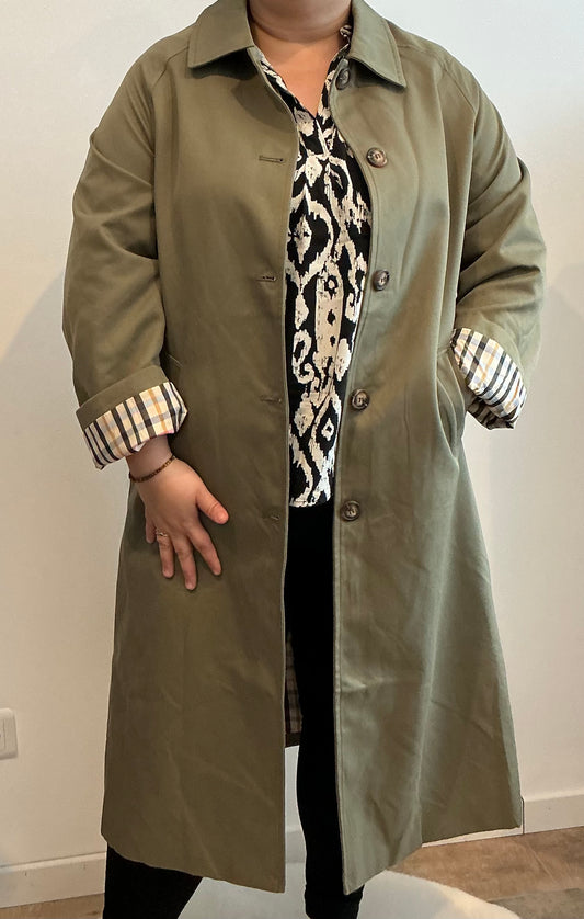 Trench Élégant Doublure Carreaux - Taille Unique