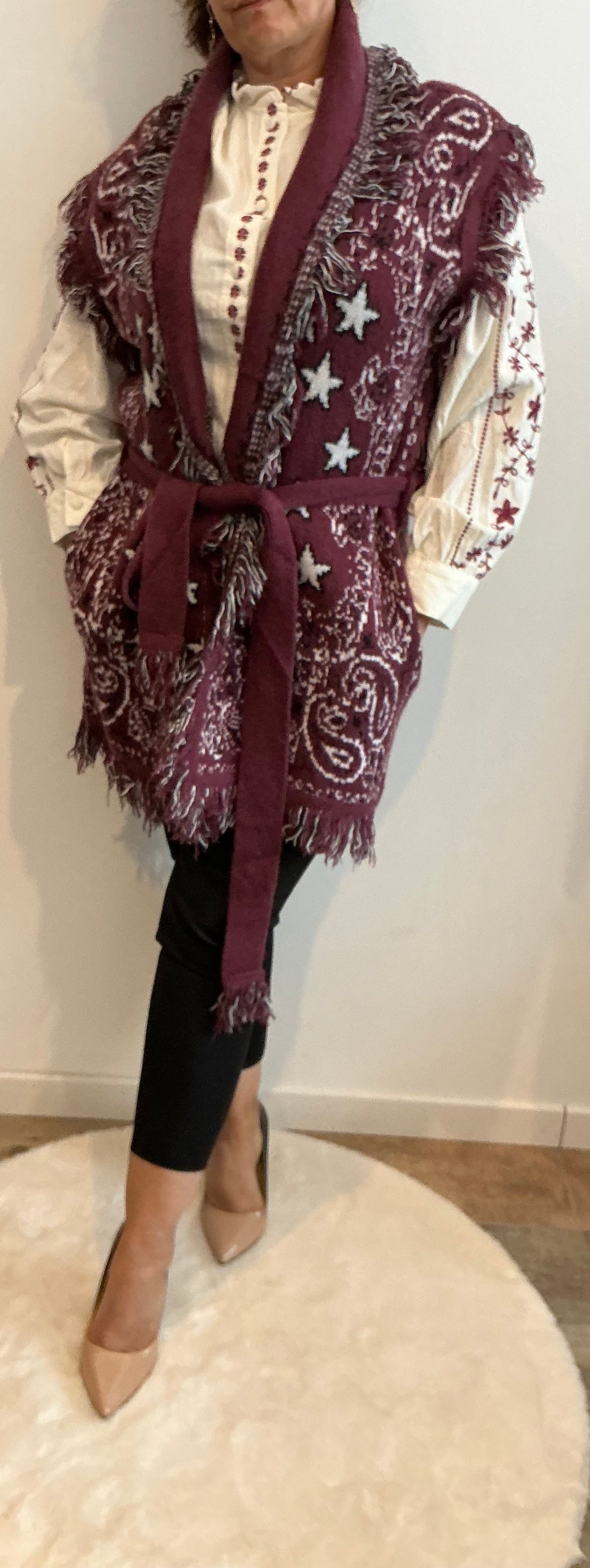 Gilet palace sans manches imprimées, bandana