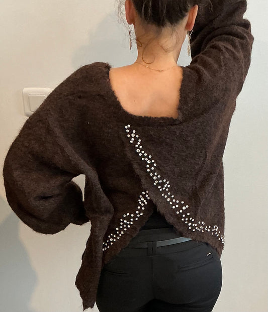 Pull LYAH dos strass taille unique