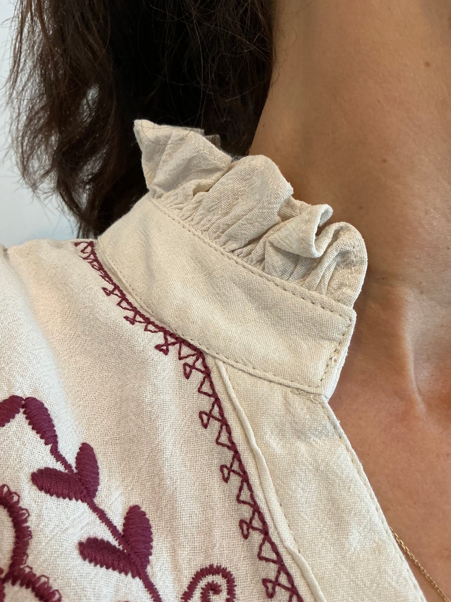 Tunique brodée fleurs