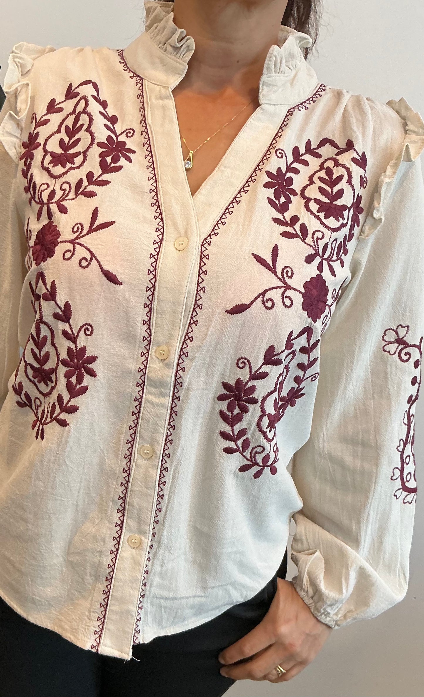 Tunique brodée fleurs