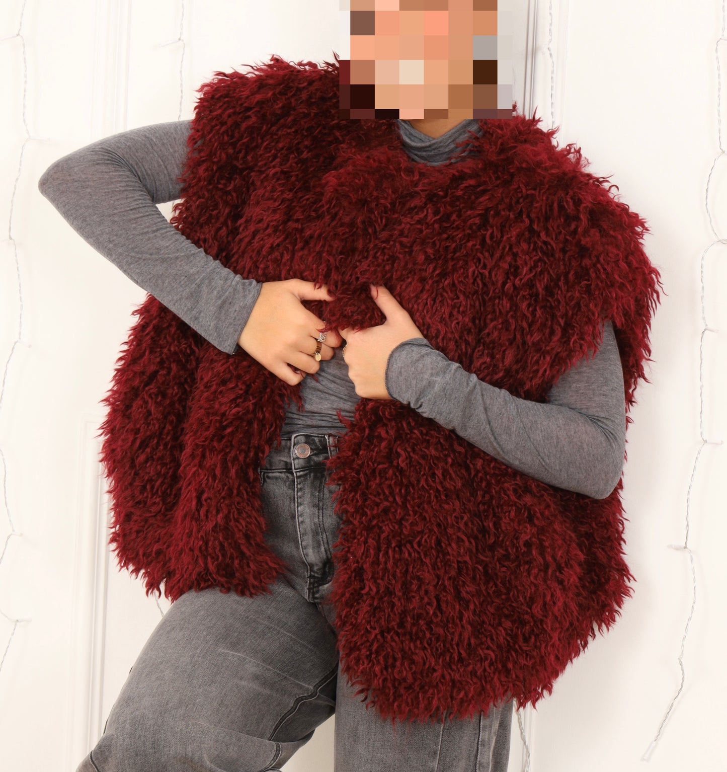 Gilet moumoute  bouclé BORDEAUX